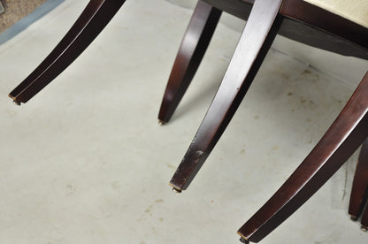 Barbara Barry for Baker Oval X-Back Mahogany Stain Dining Chairs - Set of 6
