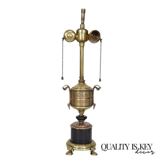 Vintage French Empire Style Small Bronze Urn Form Boudoir Vanity Desk Table Lamp