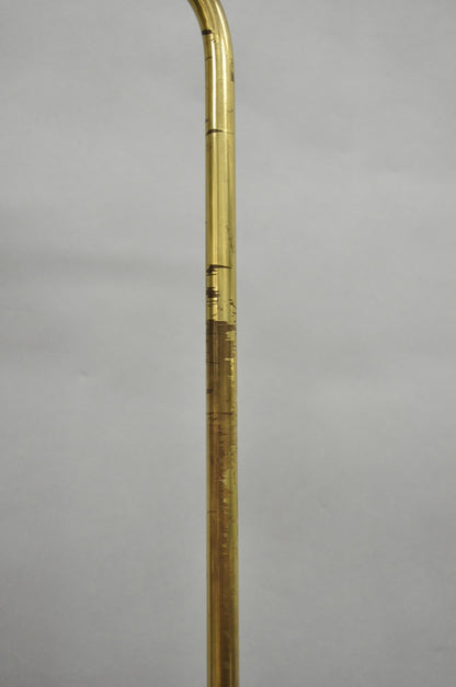Vintage Mid Century Modern Brass Adjustable Task Pharmacy Reading Floor Lamp