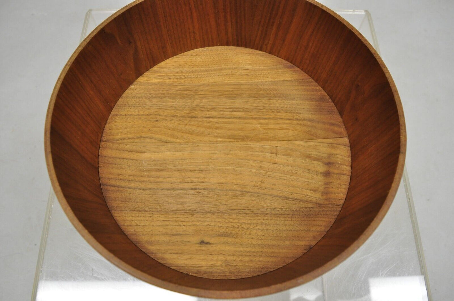 Vintage Gladmark Mid Century Danish Modern Staved Teak Salad Bowl Set