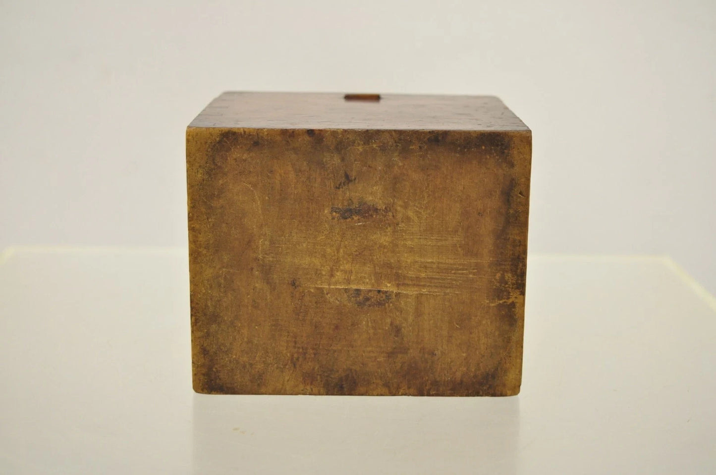 Antique English Victorian Dovetailed Walnut Tea Caddy Small Desk Trinket Box