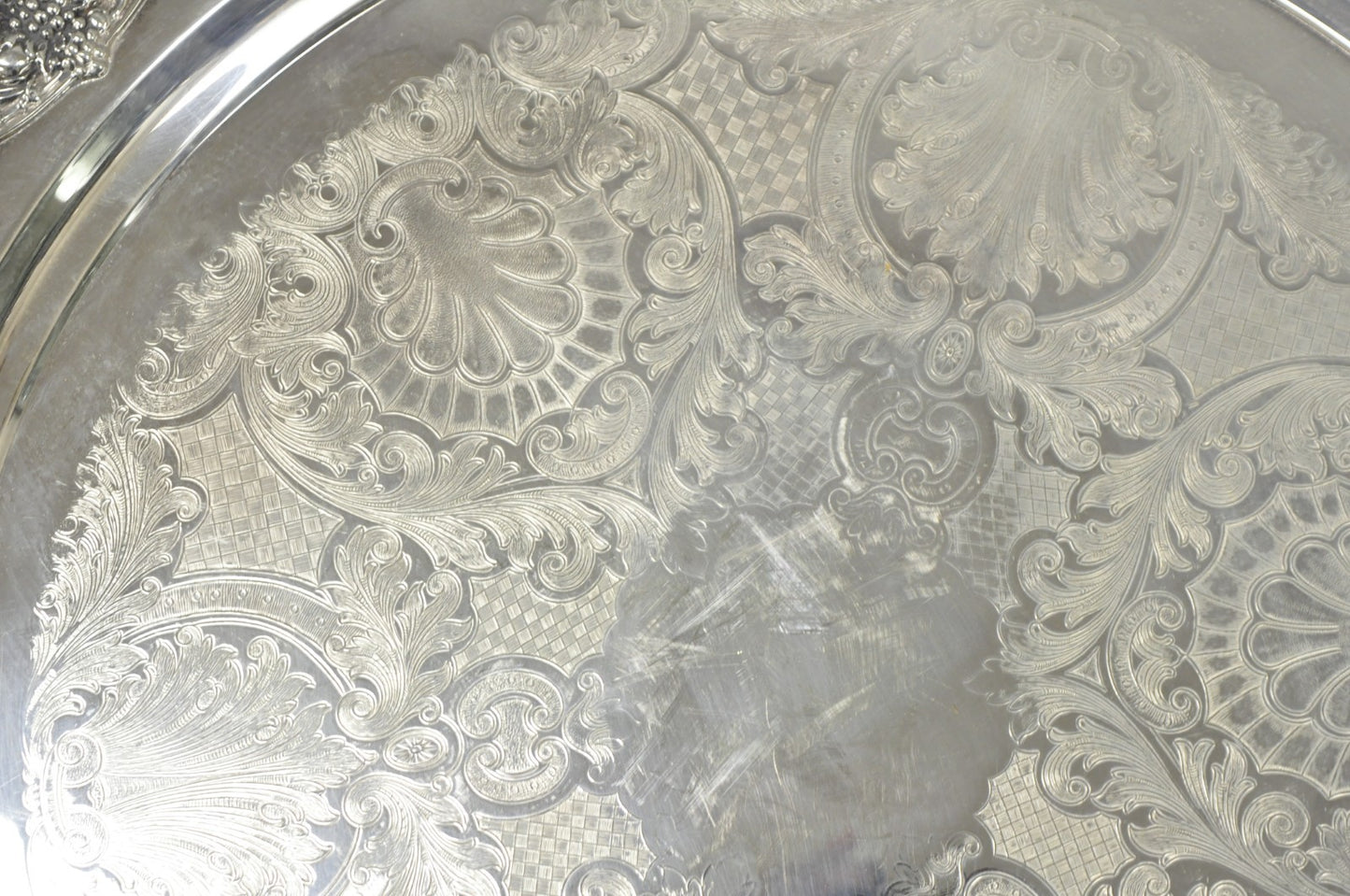 Vintage Wallace Harvest Silver Plated Grapevine Punch Bowl Set w/ 12 Cups & Tray