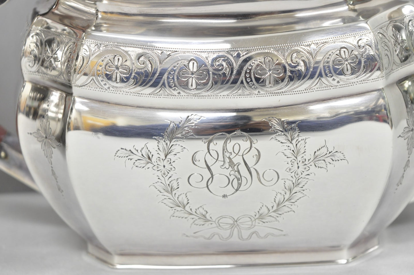 Antique Bailey Banks & Biddle English Edwardian Silver Plated Tea Set - 4 Pcs