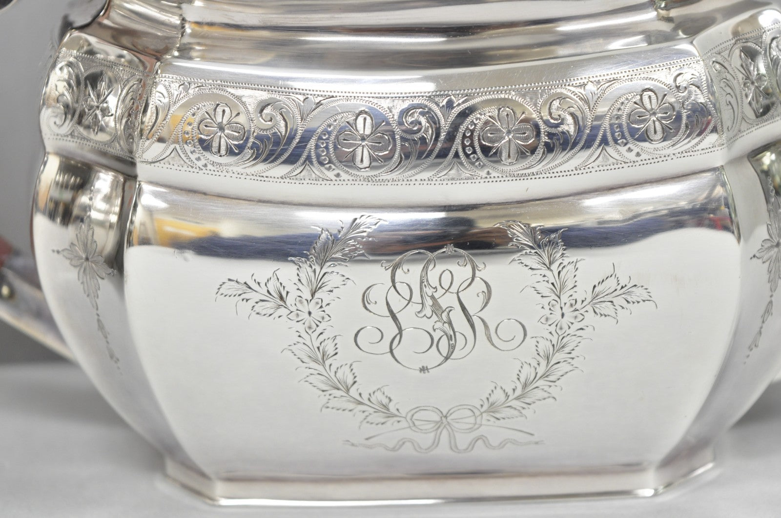 Antique Bailey Banks & Biddle English Edwardian Silver Plated Tea Set - 4 Pcs