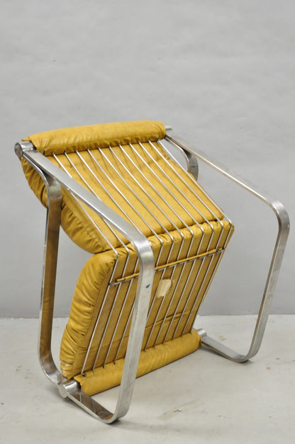 Mid Century Modern Chrome Milo Baughman Style Club Lounge Chair by AGI Ind.