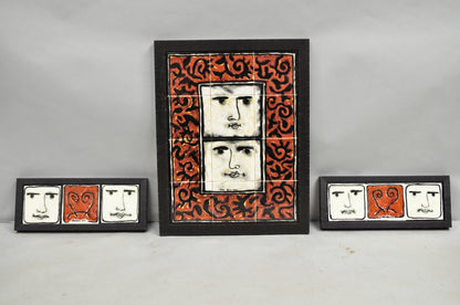 Modern Pablo Picasso Style Ceramic Tile Wall Art Set, Victor Alves 2009 - 3 Pcs