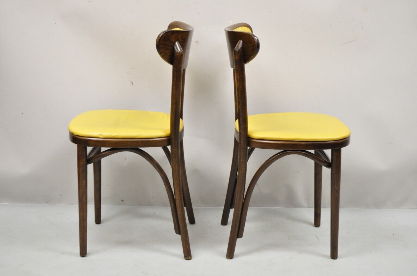 Vintage GAR Products Yellow Bentwood Ice Cream Parlor Side Chair - a Pair