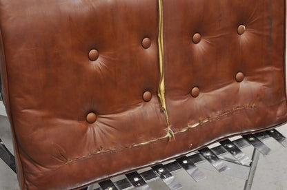 "New York" Brown Leather Lounge Chair by Katavolos Littell Kelley for Laverne