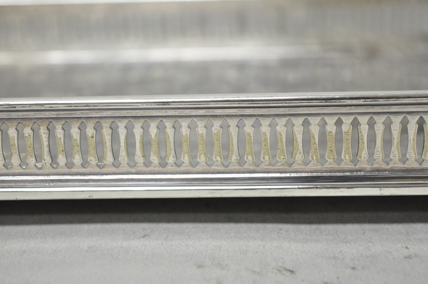 Antique Wilcox Victorian Engraved Narrow Silver Plated Trinket Dish "B" Monogram