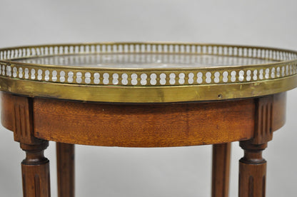 Antique French Louis XVI Round Marble Top Small Bouillotte Drinks Side Table