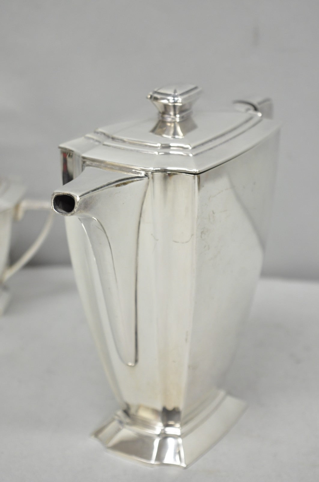 Antique 1847 Rogers Bros "Legacy" Art Deco Silver Plated Tea Set - 3 Pc Set