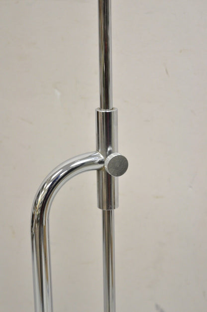 Vintage Mid Century Modern Chrome Modernist Adjustable "Saxophone" Floor Lamp