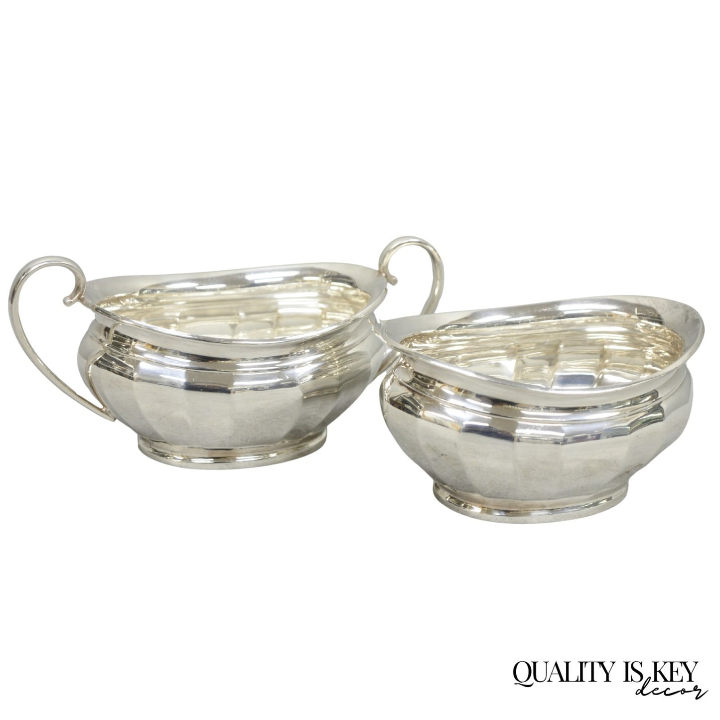 Antique "Unity" AI Silver Plated Edwardian Sugar Bowl & Creamer Milk Jug England