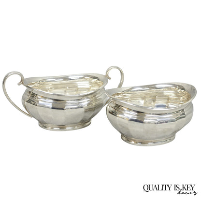 Antique "Unity" AI Silver Plated Edwardian Sugar Bowl & Creamer Milk Jug England