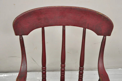 Antique American Primitive Spindle Back Small Child's Rocker Rocking Chair