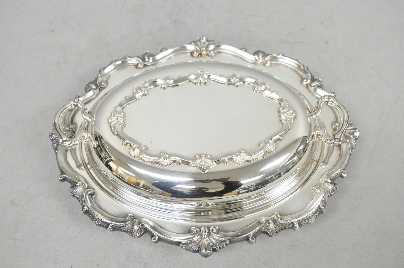 Vintage Victorian Silver Plated Covered Vegetable Serving Dish with Glass Liner