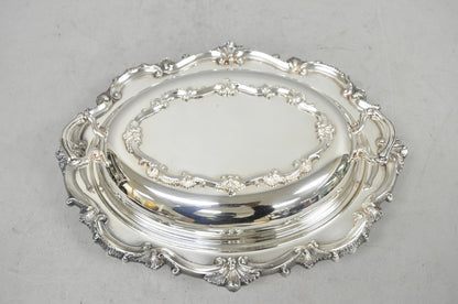 Vintage Victorian Silver Plated Covered Vegetable Serving Dish with Glass Liner