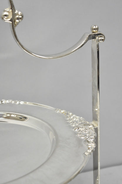 Vintage Godinger Silver Plated 2 Tier Buffet Server High Tea Pastry Plate Stand