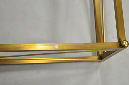 Large Regency Style Burnished Brass Rectangular Glass Top Coffee Table w/ Lions