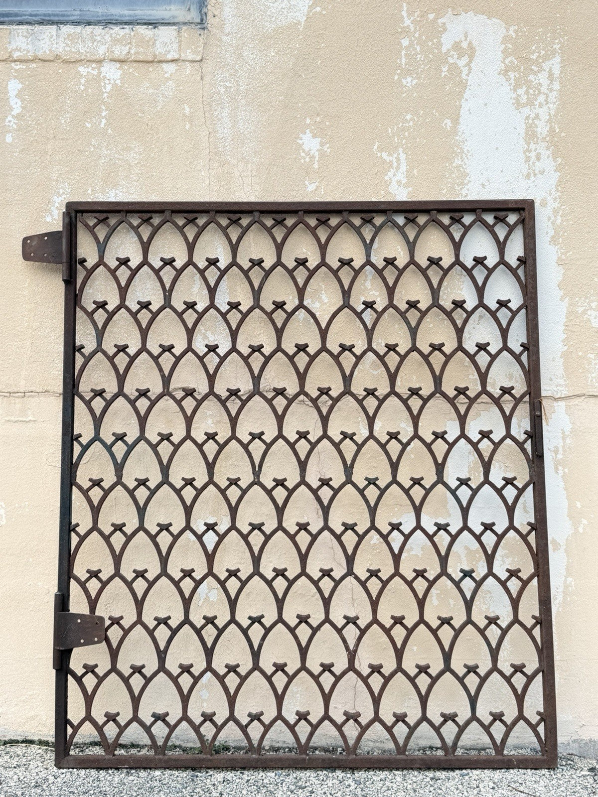 Antique French Art Nouveau Wrought Iron "Repeating Arch" 55x48 Garden Entry Gate