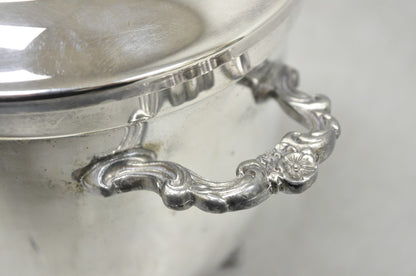 Vintage Victorian Silver Plated Footed and Covered Lidded Bar Ice Bucket