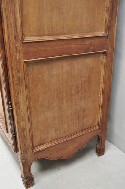French Country Normandy France Carved Walnut Large Wardrobe Armoire Cabinet