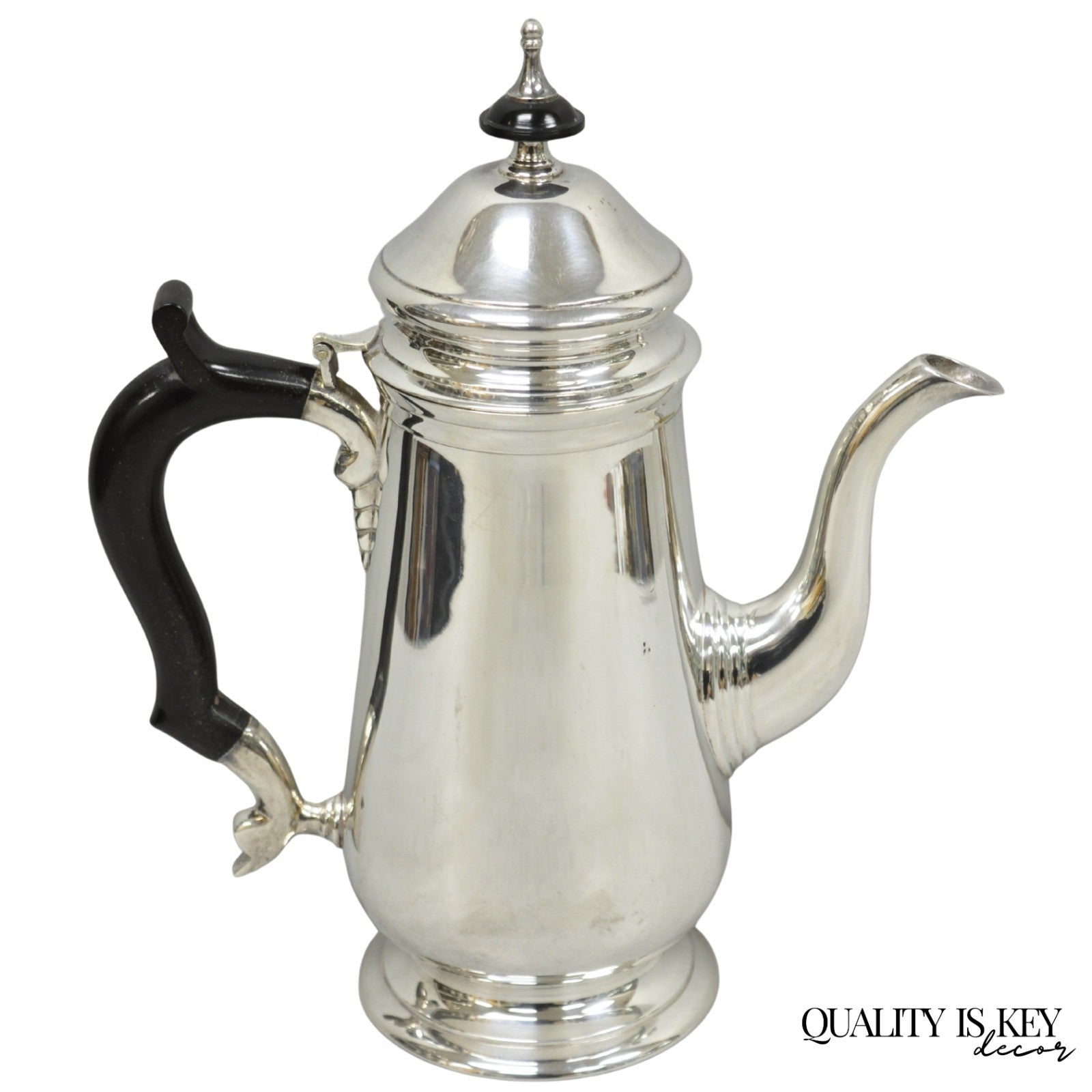 Antique Leonard Art Deco Silver Plated Teapot Coffee Pot w/ Celluloid Handle