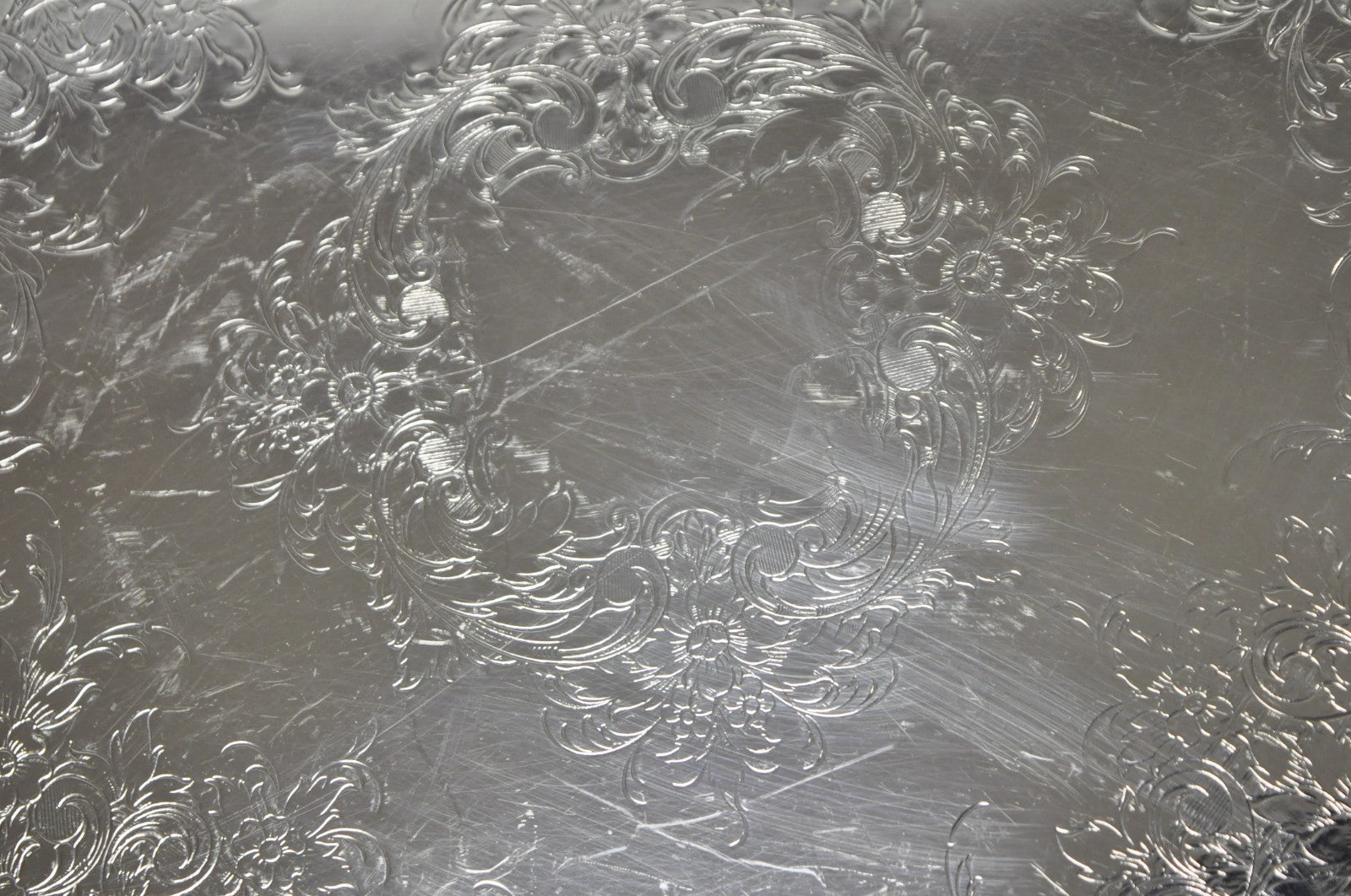 Vintage International Silver Co Large Round Silver Plated Footed Serving Tray