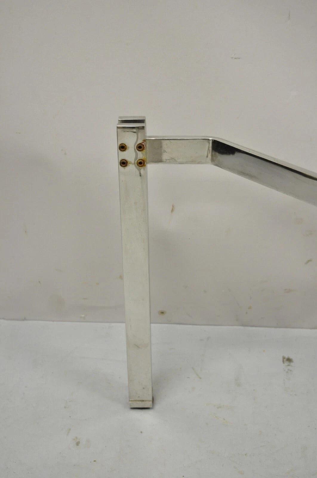 Mid Century Modern Chrome Metal X-frame Baughman Style Coffee Table Base
