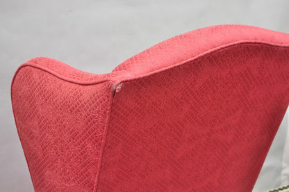 Antique Georgian Style Carved Mahogany High Wingback Lounge Chair w / Eagle Legs