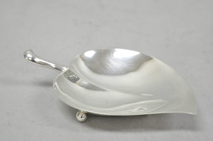 Vintage FB Rogers Modern Silver Plated Small Footed Leaf Trinket Nut Dish