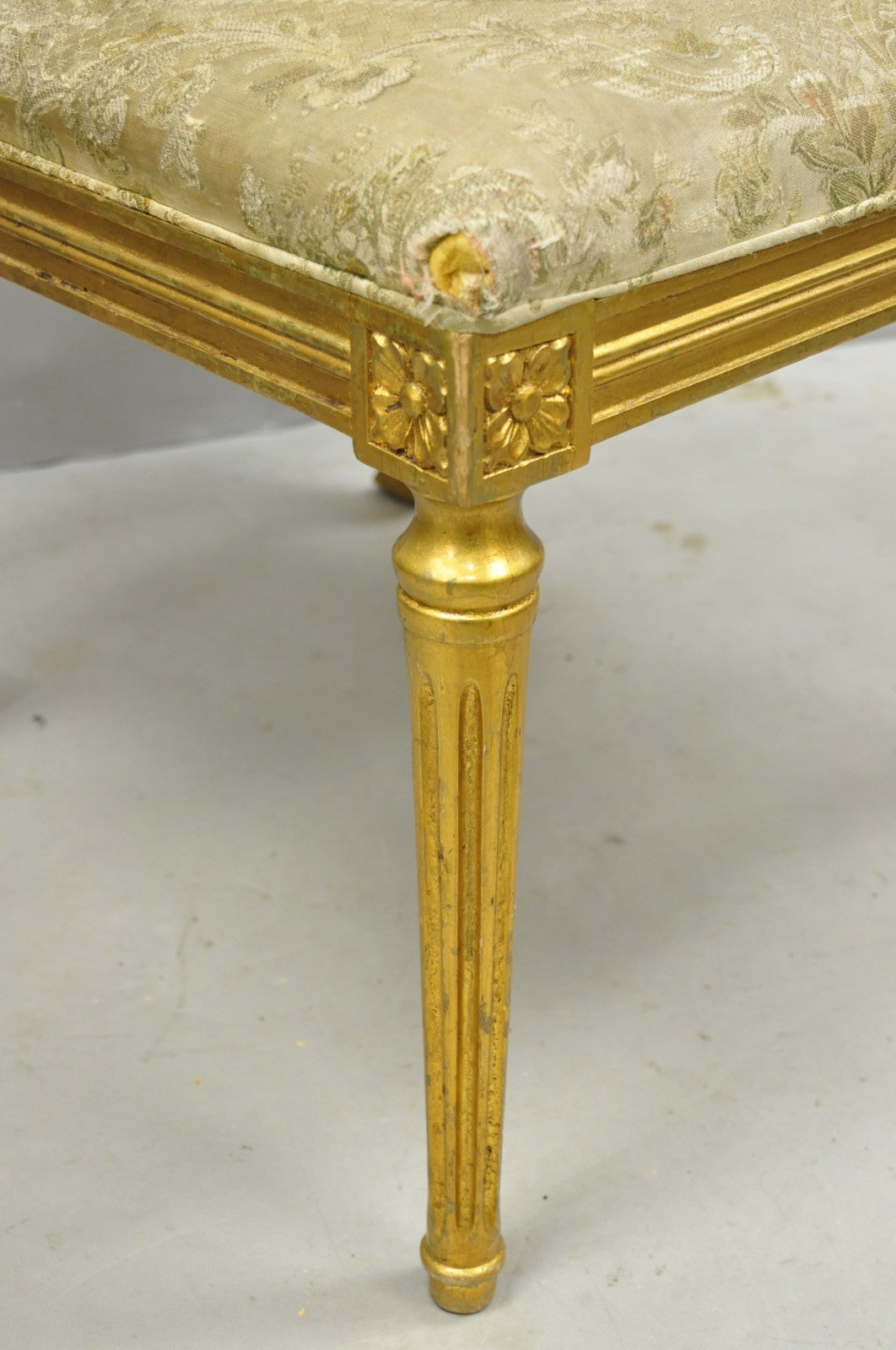 Neoclassical Regency Style Gold Carved Wood Dining Room Chairs - Set of 10