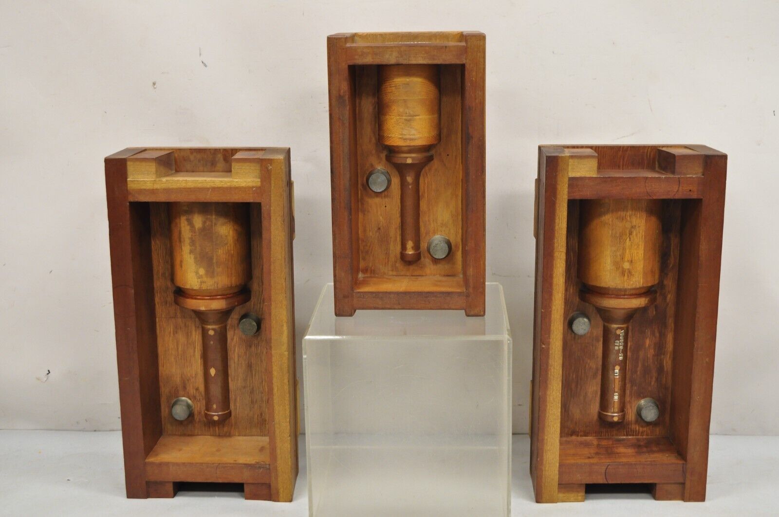 Vintage Industrial Foundry Wooden Block Mold Architectural Valcor Engine Corp