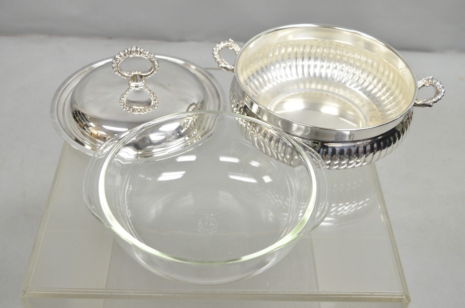 Vintage English Edwardian Silver Plated Covered Serving Dish By W&S Blackinton