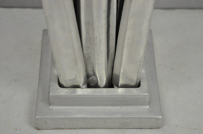 Vintage Mid Century Modern Cast Aluminum Palm Leaf Metal Sculptural Table Lamp