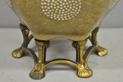 Vintage Oriental Small Porcelain Gold Oil Drop Painted Boudoir Table Lamp