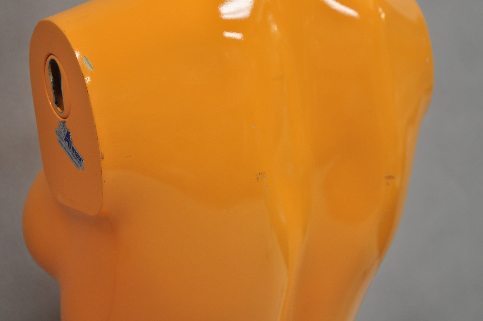 Vintage Modern Pop Art Orange Fiberglass Mannequin Female Nude Torso Table Lamp