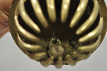 Vintage Anglo Indian Solid Brass Elephant Claw Engraved Dinner Bell on Stand