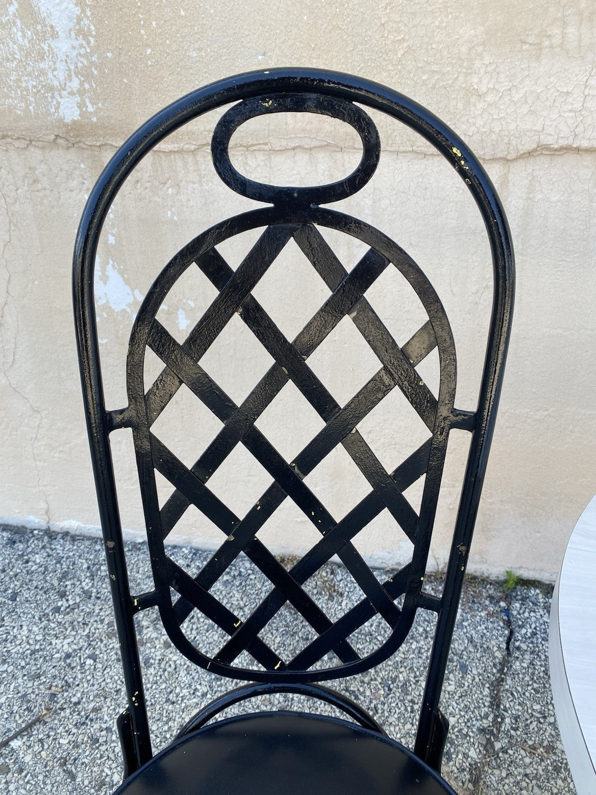 Vintage Mid Century Modern Black Iron Kitchen Dining Set 4 Chairs Table 5 Pc Set