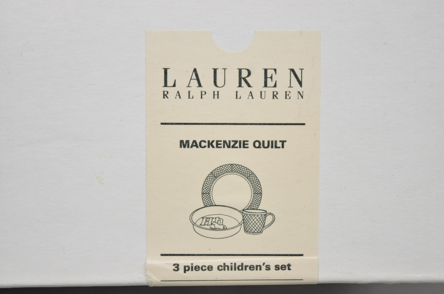 Lauren Ralph Lauren "Mackenzie Quilt" 3 Pc Bone China Children's "ABC" Dish Set