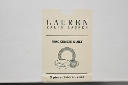 Lauren Ralph Lauren "Mackenzie Quilt" 3 Pc Bone China Children's "ABC" Dish Set