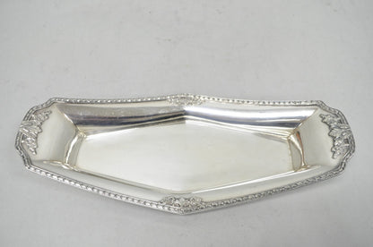 Vintage Poole 8093 Victorian Silver Plated Narrow "Boat Form" Trinket Dish