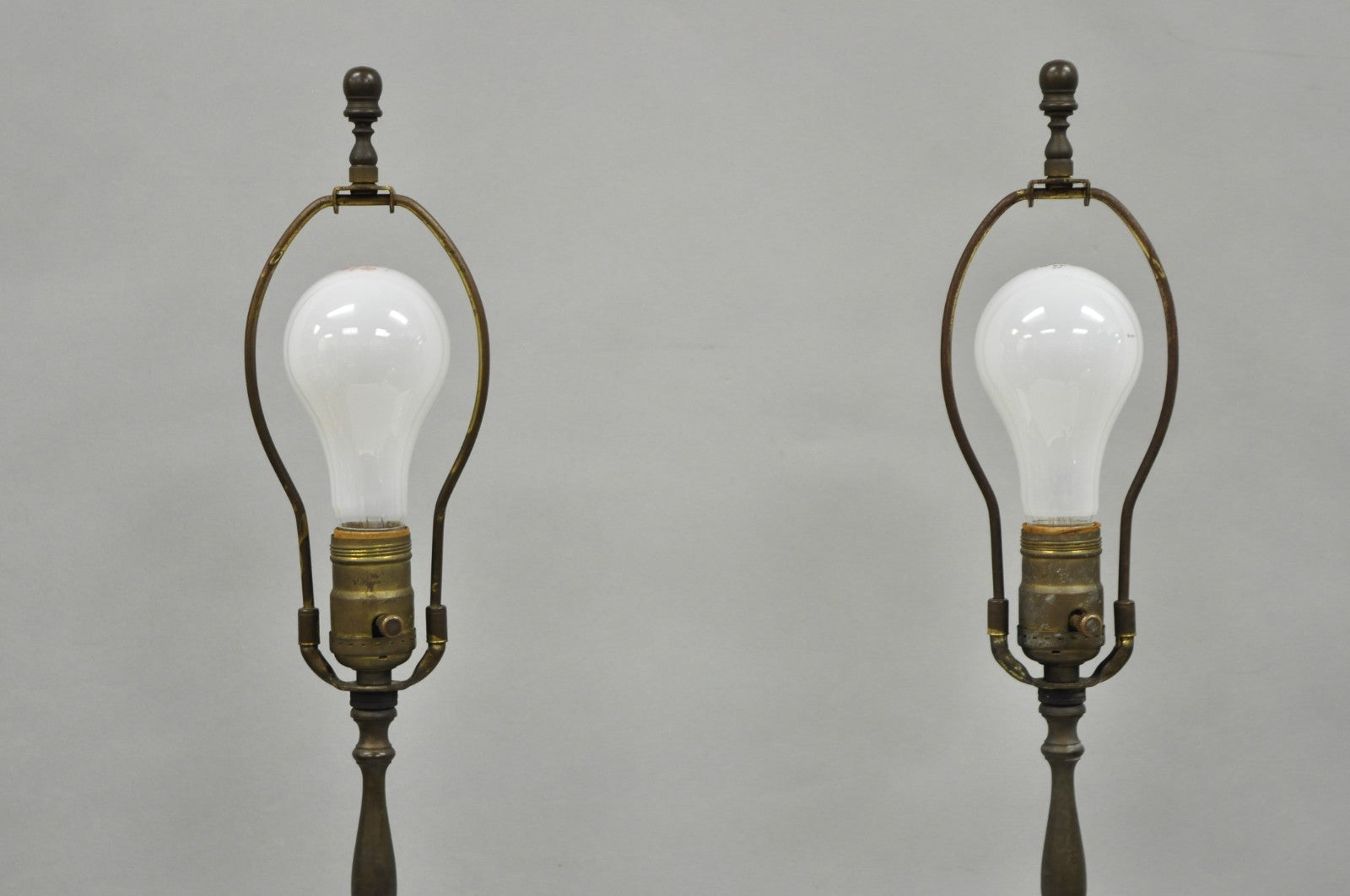 Antique Italian Neoclassical Greco Roman White Porcelain Urn Table Lamps - Pair
