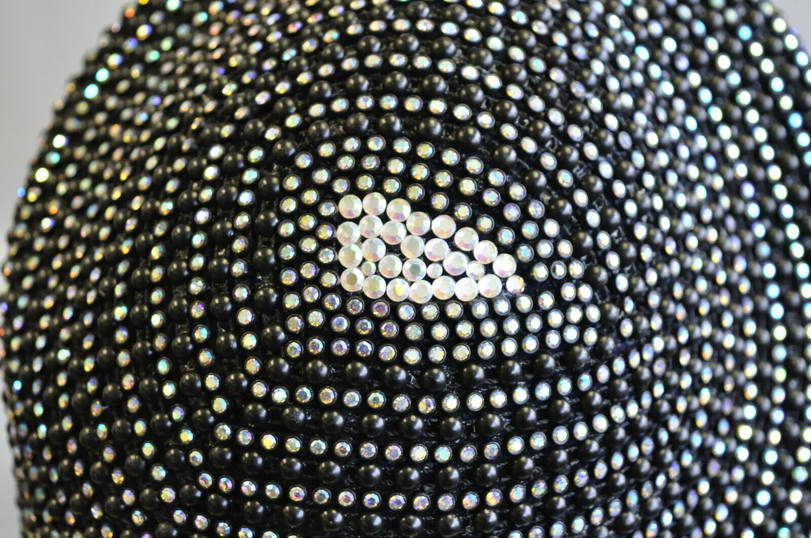 Vintage Bina Fashion Hats Black Iridescent Beaded Bejewel Derby Crown Beret Hat
