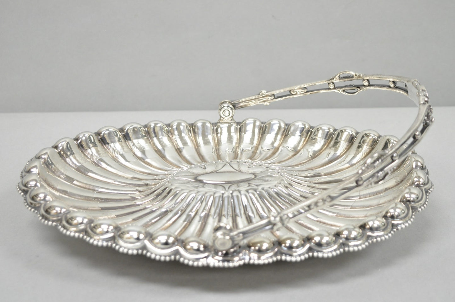 Antique Rogers & Bro Silver Plated Wedding Brides Basket w Reticulated Handle