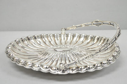 Antique Rogers & Bro Silver Plated Wedding Brides Basket w Reticulated Handle