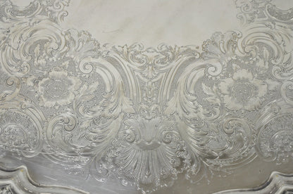 Antique Reed & Barton Winthrop Silver Plated Victorian Bar Serving Platter Tray