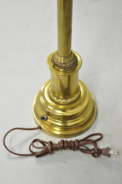 Vintage French Empire Brass Metal Bouillotte Desk Table Lamp w/ Spartan Helmet