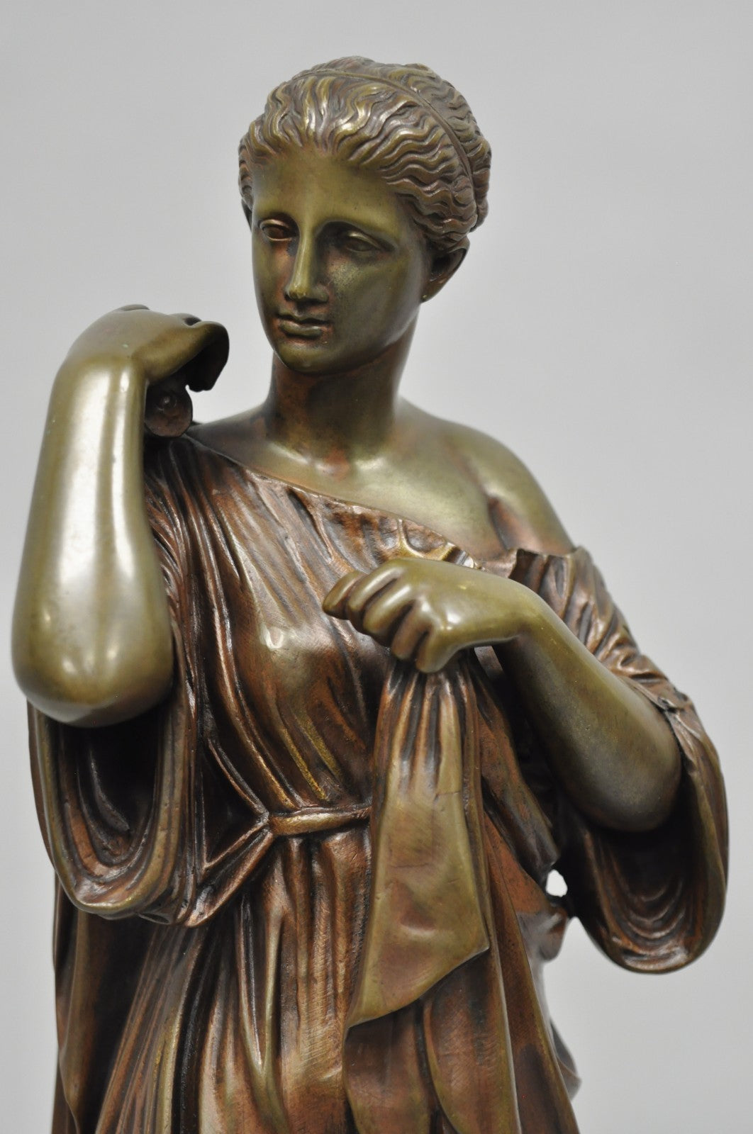 Antique 19th C. Ferdinand Barbedienne Bronze Diana Gabies Statue Sculpture