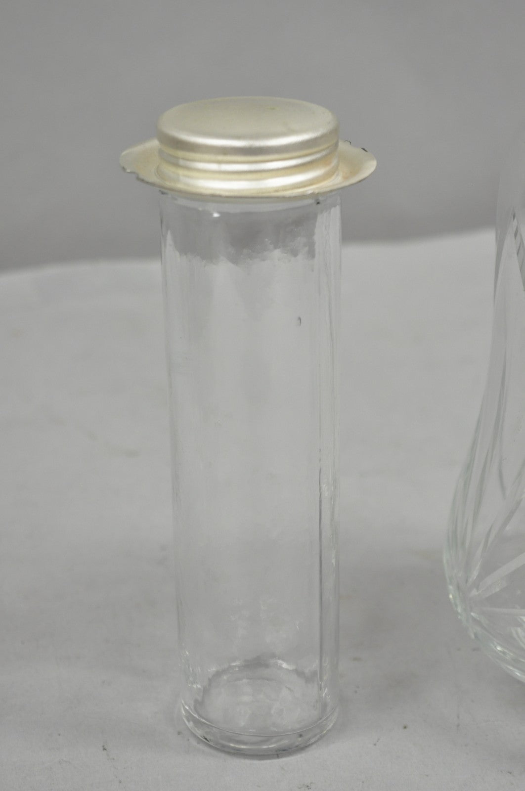 Antique Victorian German Silver Plated Cut Crystal Glass Lemonade Water Pitcher